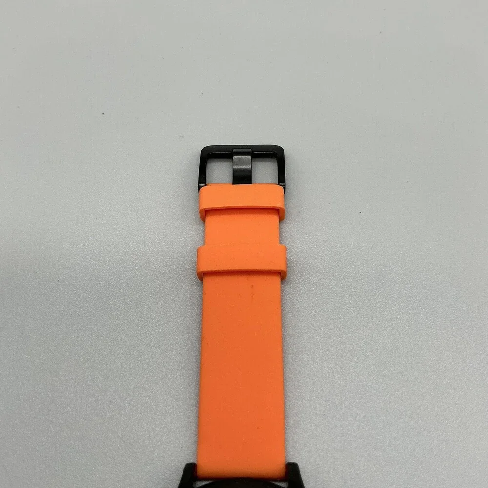 Timex Expedition Mens Watch 43mm Black Dial Orange Silicone Indiglo Date WR 50M
